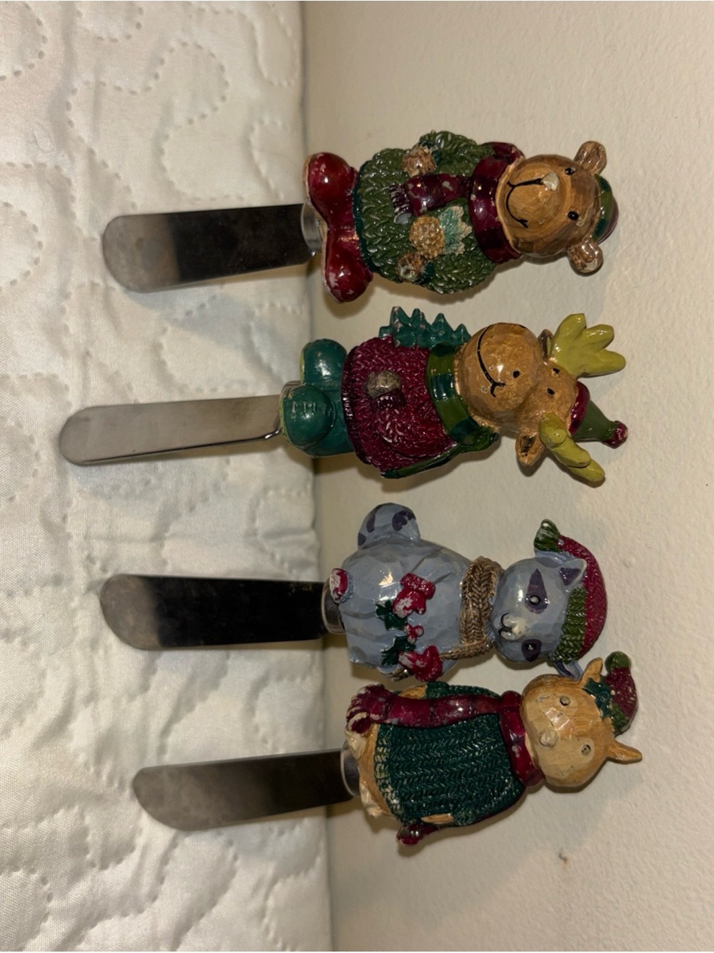 Christmas Animal Spreader Set with Festive Hand-Painted Handles